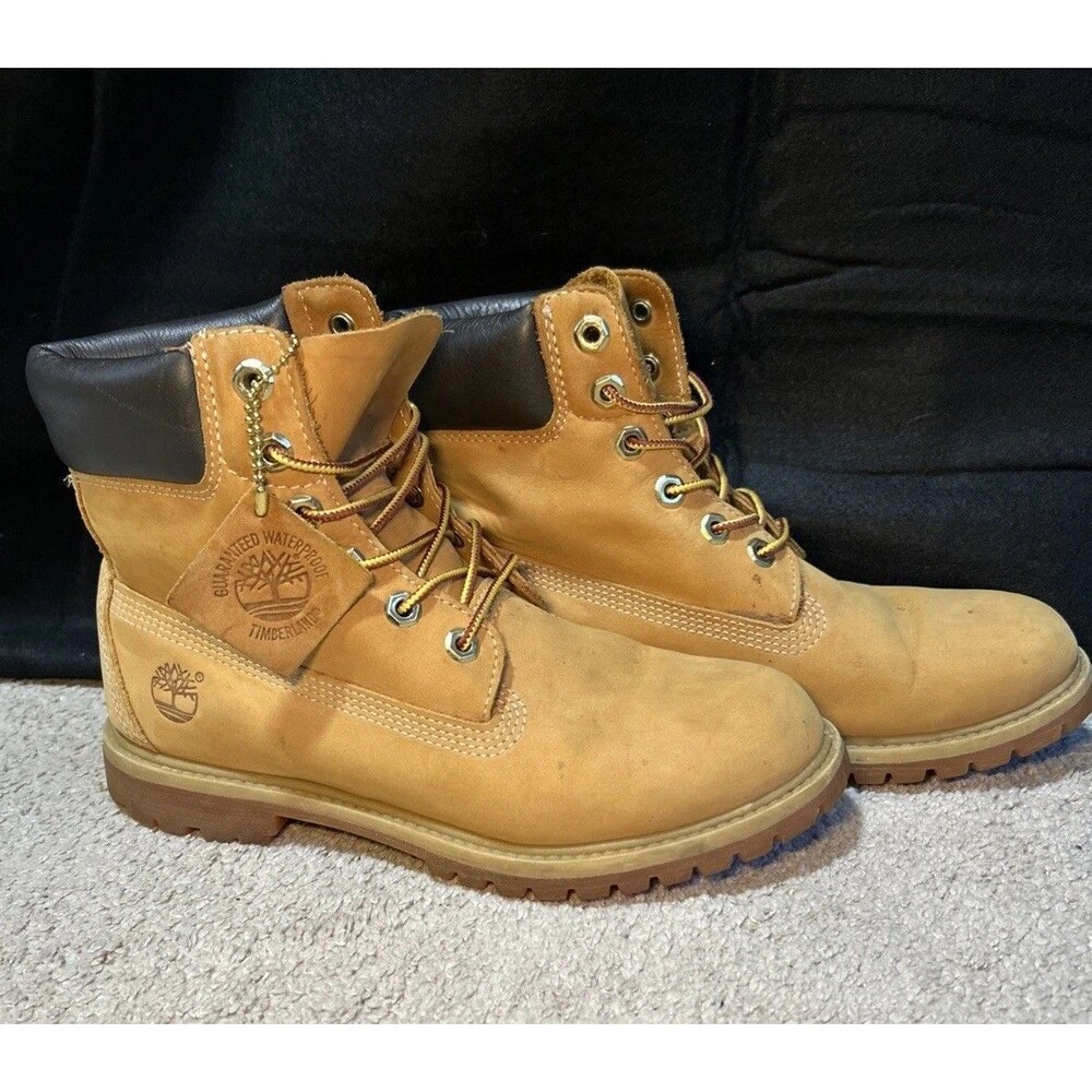 Timberland Women’s 6 Inch Premium Waterproof Boots Wheat Nubuck 10361 Size 8.5 M